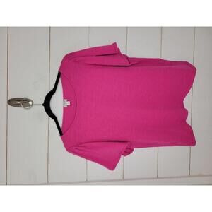 J Crew Large Pink flutter sleeve cotton tee shirt